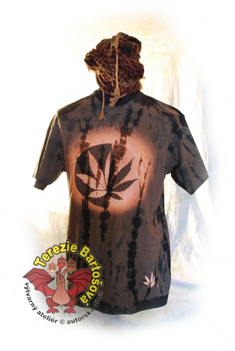 Neobsahuje THC, tak ho nezkou... elegantní konopí khaki sexy tričko olivová krátký rukáv pro pány marihuana thc 
