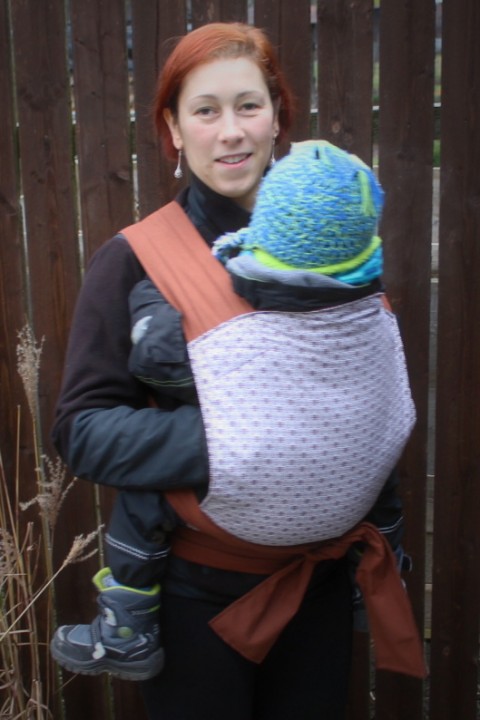 Mei tai - hnědé paraplíčka nošení dětí nosítko ergonomické nosítko na dítě mei tai 
