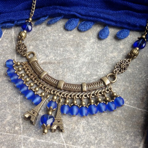 Orient kobaltový náhrdelník výrazný orient kobaltová 