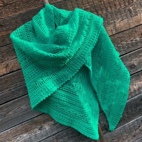 Zelené zachumlání - háčkovaný pléd zelená háčkování šátek pléd brčálová 