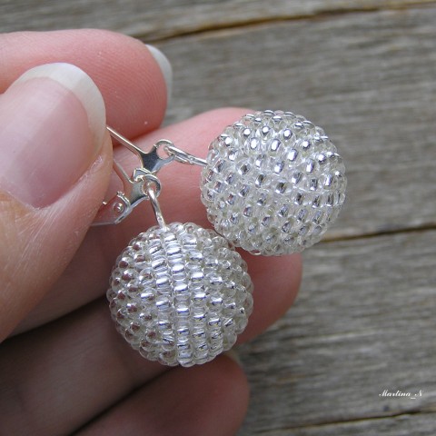 Crystal Balls...náušnice náušnice svatba stříbrná svatební crystal obšívané kuličky 