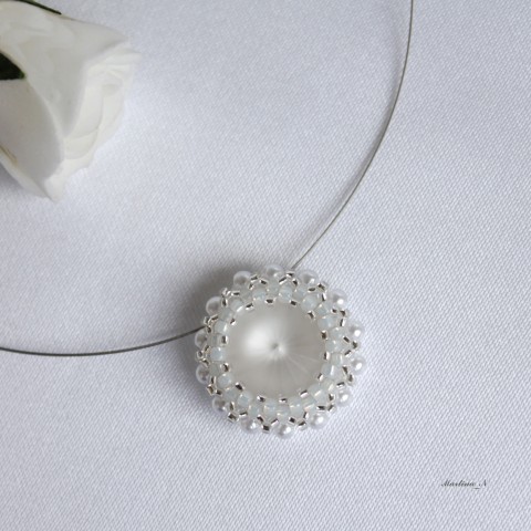 Matt Crystal...náhrdelník Swarovski náhrdelník bílá svatba swarovski stříbrná rivoli svatební obšívaný 