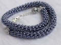 Modro-fialovo-šedý náhrdelník