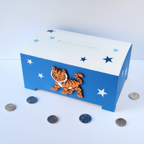 Pokladnička s tygrem - velká dárek tygr dětské dětská pokladnička kasička tygřík na penízky s tygrem 