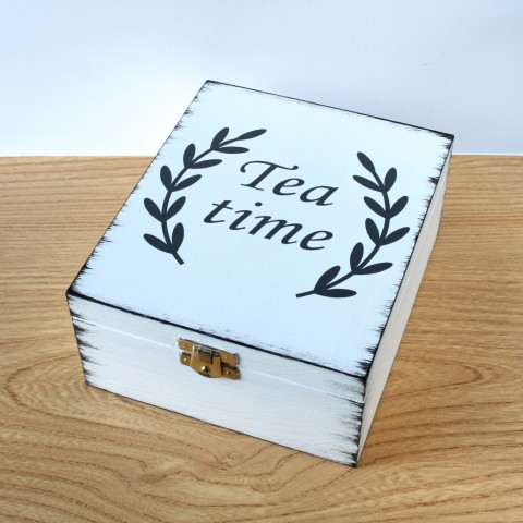 Krabička na čaj čaj čajová krabička krabice kytky kytičky kvítky truhla na čaj na čajové sáčky 