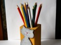Ručně malovaný tužkovník s kočkou