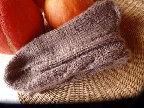 Béžovohnědé vlněné ponožky ponožky ručně pletené ponožky vlněné ponožky 