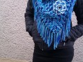 Tmavě modrý melír - háčkovaný šátek