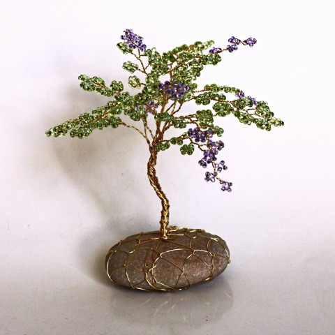 Stromeček štěstí-Šeřík stromek drátky a korálky stromeček štěstí bonsai 