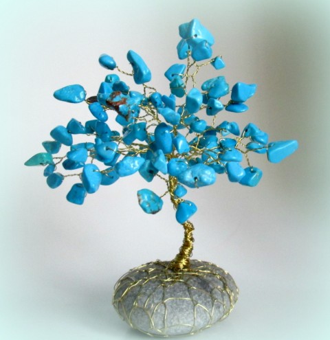Stromek-Lapis lazuli minerály stromeček lapis lazuli strom života drátky a korálky stromeček štěstí 