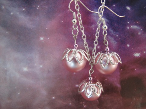 Set - Růžové bobule šperk náhrdelník šperky náušnice růžová sada řetízek bižuterie náhrdelníky sady vesmír sladké komplet bobule šperkařství komplety série kopletní sady 