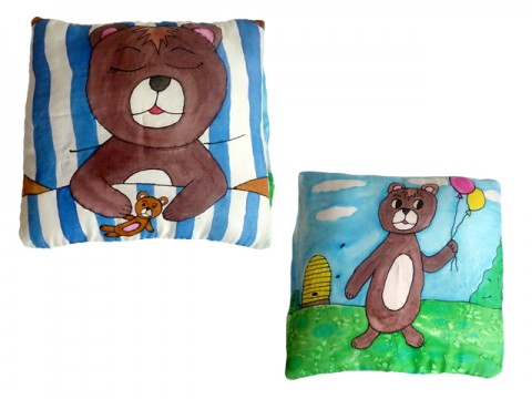 Oboustranný hedvábný polštářek dekorace dárek medvídek medvěd polštářek hedvábí povlak balonky soutěž 