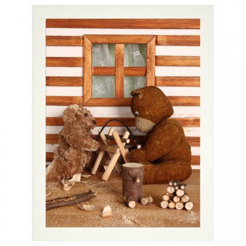 Medvídci - řezání dřeva do dekorace pro děti pokojíčku obrázky dětského vybavení dětských pokojíčků fotoobrázky fototapety 