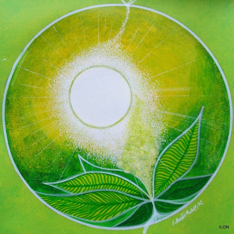 MANDALA SVĚTLO II. zelená mandala strom světlo 