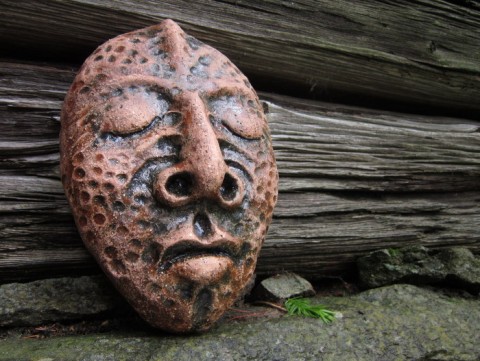 Spící azték - maska keramika maska obličej azték 