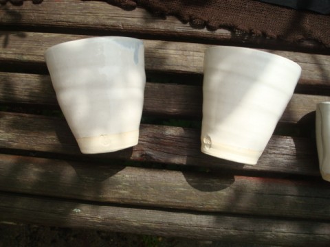 pohárky keramika kamenina pohárek bílá š 