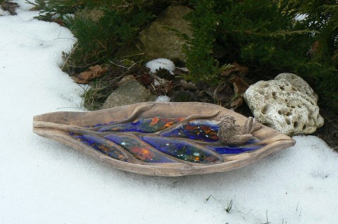 Keramické pítko pro ptáčky keramika ptáček zahrada pítko 
