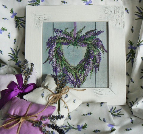 Srdce z levandule - Provence srdce dekorace modrá levandule provence jaro 