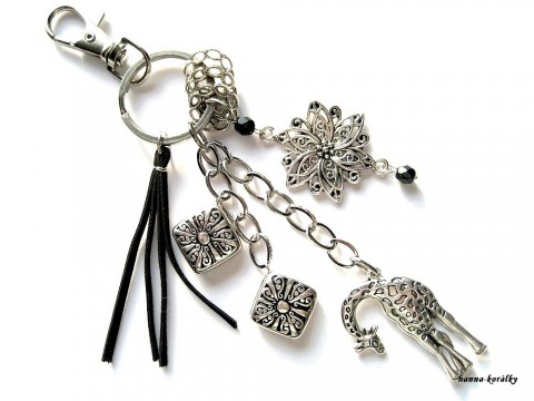Přívěsek na kabelku - klíče 14. přívěsek stříbrný doplněk klíče klíčenka platina starostříbro modní na kabelku platinový 
