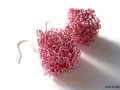 Náušnice růžové drátkované kostky