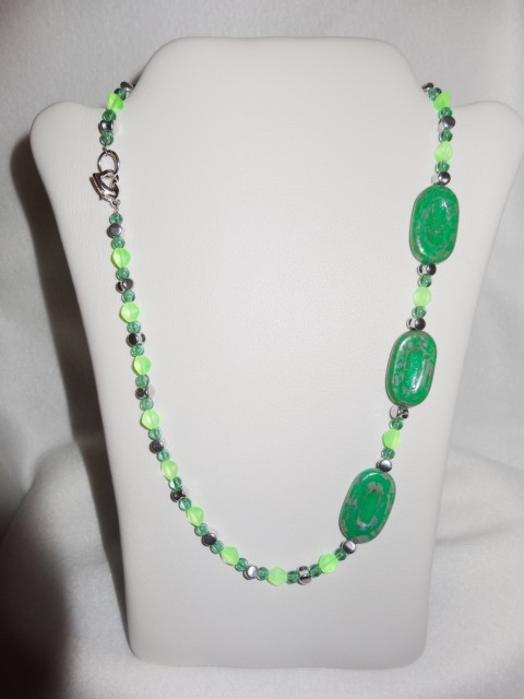 Necklace UG 5 šperk náhrdelník dárek zelená zelený svítící disco uv 