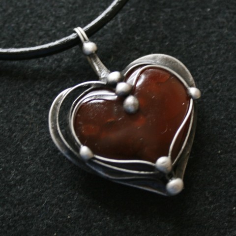Píseň o lásce... (karneol) šperk kámen srdce srdíčko extravagantní karneol s minerály výjimečné 