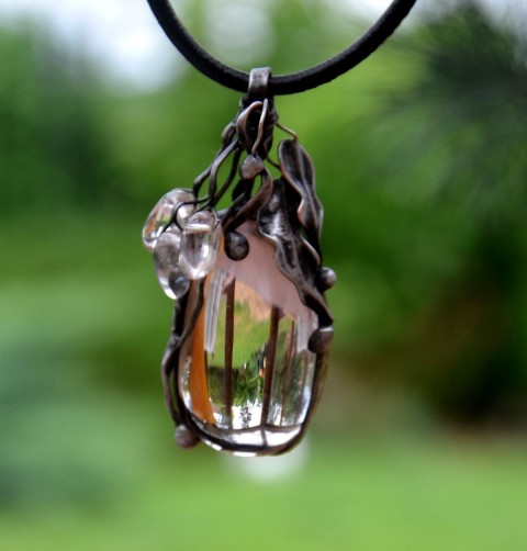 Čistota - křišťál šperk náhrdelník dárek cín křišťál dárky cínování minerály polodrahokamy tiffany technika 