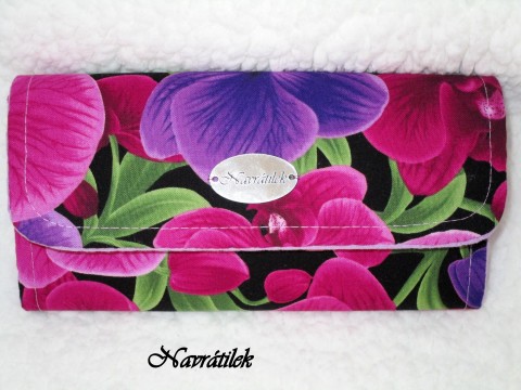 ORCHIDEJKOVÁ PENĚŽENKA peněženka bavlna zip orchidea výstuha 