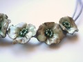 náhrdelník suché květy do zelena