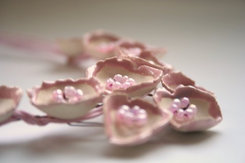 náhrdelník trošku sladký šperk náhrdelník květ porcelán rozkvetlý 