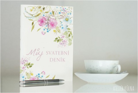 Svatební deník *V komnatách* zápisník deník sešit skicář nelinkovaný sešit nelinkovaný zápisník svatební deník svatební sešit 