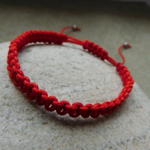 Náramek - červený náramek bílá červený jednoduchost lano strom života bílá perleť nerezrnábarvičky 