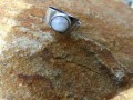 Prsten - Měsíční kámen v nerezu
