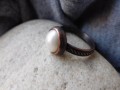 Prsten - velká bílá říční perla