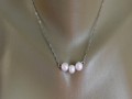 Náhrdelník - 3x bílé perly říční