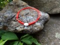 Náramek-červený s říční perlou