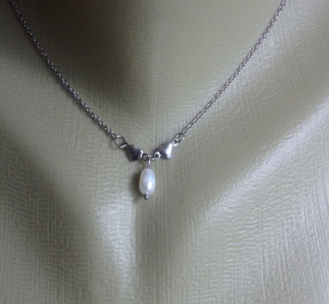 Náhrdelník  Nerezový přívěšek.... náhrdelník srdce nerez ocel perla 