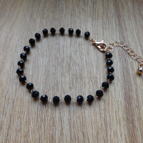 Náramek - černý broušený spinel náhrdelník nerez ocel černý spinel 