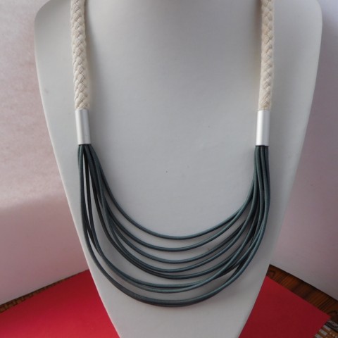 Náhrdelník  šedopřírodní ... náhrdelník přírodní šedá lano 