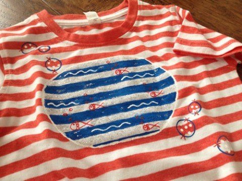 Tričko pro malou námořnici dárek ryba triko proužky dětské tričko rybičky k vodě na léto pro holku 