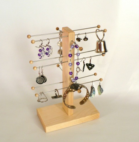 Stojánek na šperky XIII. - střední dřevo šperk dřevěné náhrdelník náušnice prstýnek stojánek prstýnky šperkovník stojánky uložení šperků 
