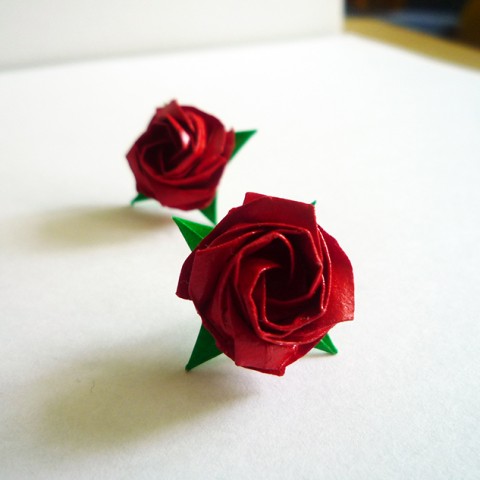 Kawasakiho růže - puzetky papír origami náušnice růže puzetky kawasakiho růže 