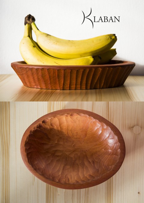 Miska elipsa světle hnědá dřevo domov řezba ovoce miska nádobí lípa mistička ořechy valašsko 