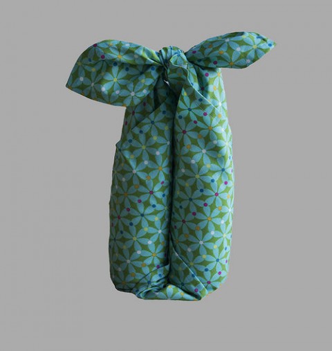 furoshiki šátek zelený dárek obal šátek furoshiki šátek 