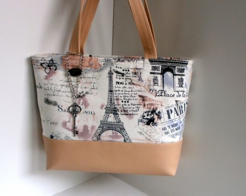 ... a zase ten Paríž kabelka taška bavlna koženka paríž handmade výrobok handmade taška dámska kabelka 