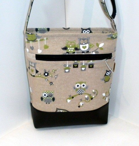 Black Midi kabelky tašky handmade sovičky owl 
