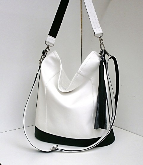 Kabelka - Darling Black & White handmade crossbody handbag dámska kabelka ručná výroba 