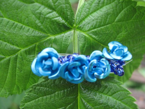 Modrá růže v oceánu vlasy ozdoby květiny sponky květinky 