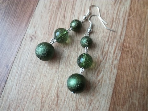 Zelené perly var. 2 zelené visací perličky perly 