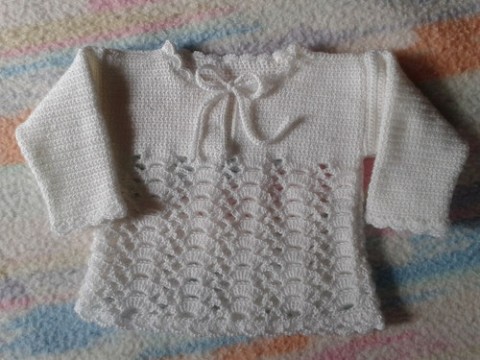 Háčkovaný svetřík sníh holčičí dívčí svetr miminko dívka bílý holka svetřík malá parádnice pulovr mimi elian lusy pulovřík 